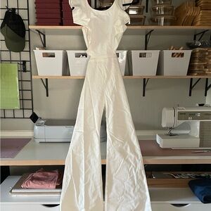 Jealous Tomato White Ruffled Jumpsuit